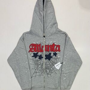 Grey Spider Atlanta Zip Up Hoodie Size Small